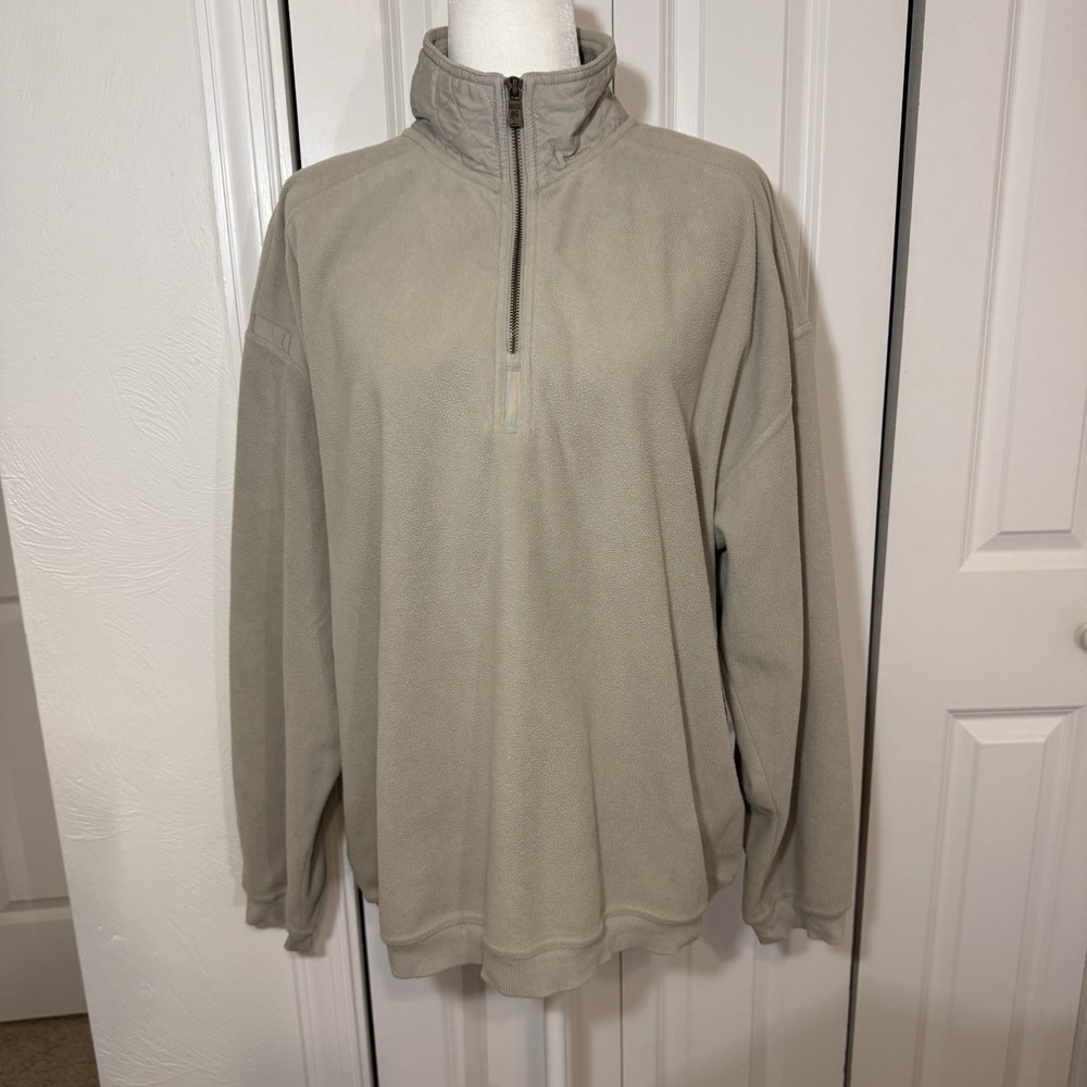 Vintage Tommy Bahama Sweater Mens XL Polyester Fleece 1/4 Zip Light Green